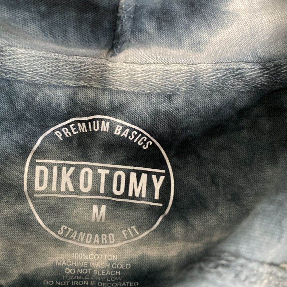 DIKOTOMY Tie Dye Short Sleeves Pullover Savage Hoodie Size M - Picture 3 of 4